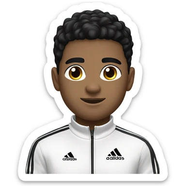 handsome boy with black hair in an Adidas tracksuit ￼ sticker