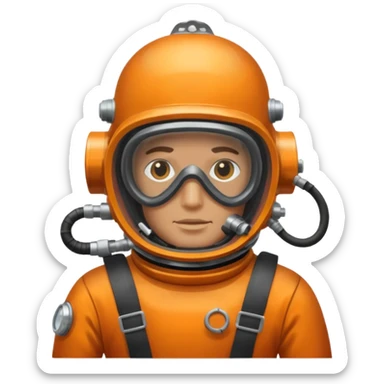 Buceador comercial trabajando, soldando una estructura metalica bajo agua sticker