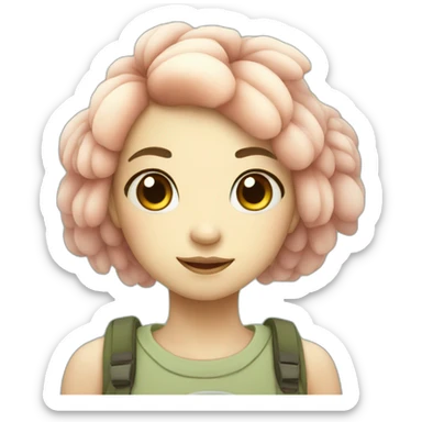 Puffer fish as an human girl sticker