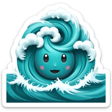 Swirl storm coming out of the water mark the colur teal sticker