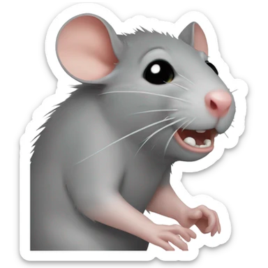 Rat with hurt foot crying sticker