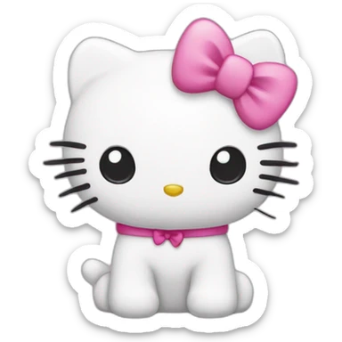 hello kitty with pink bow sticker