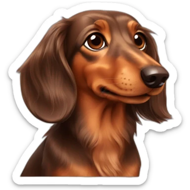 brown longhaired dachshund sticker