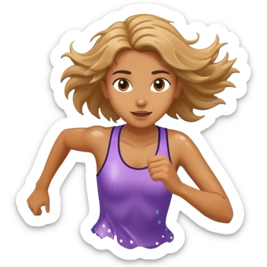 Girl running in water sticker