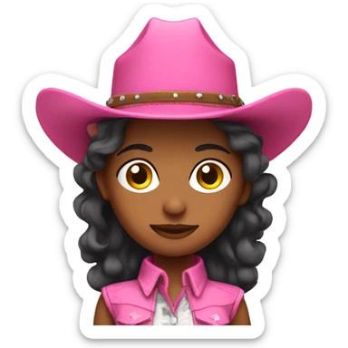 Pink cowboy girl sticker