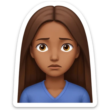 create a woman with brown long sthaight hair who is thinking that she is a bad person sticker