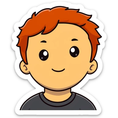 Ron Weasley wizard boy with ginger hair and freckles sticker