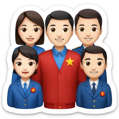 Chinese and Western elites wearing socialist clothing sticker