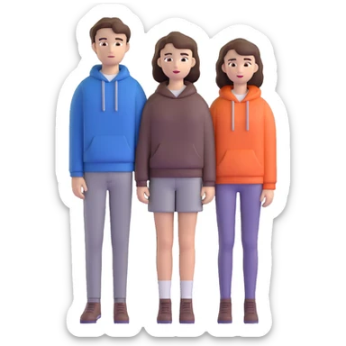Hannah Baker with long brown hair and Clay Jensen with short dark hair standing together, from 13 Reasons Why sticker