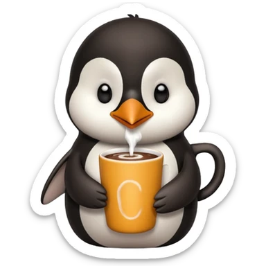 A penguin hitting hot chocolate

 sticker