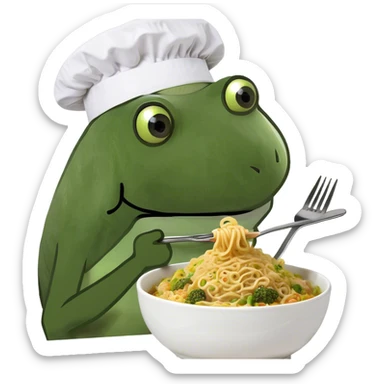 Cat eating noodles sticker