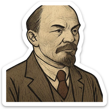 ukiyo-e style portrait of Lenin sticker