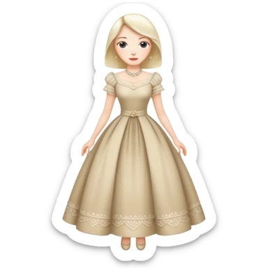 among the rich, a high-class wife has delicate hands and impractical dress to indicate that she is both useless and expensive, a testament to her husband’s success. sticker