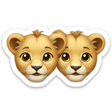 Two cute lion cubs sticker