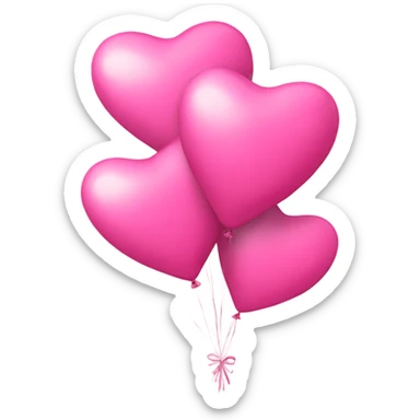 Pink heart balloon bouquet  sticker