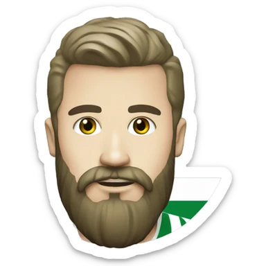 Man with beard wearing hammarby shirt with a real hammarby logo sticker