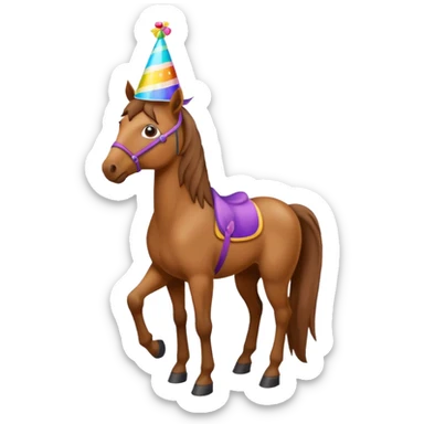 horse with party hat sticker