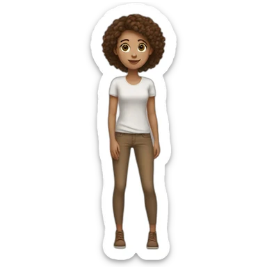 Tall girl with Brown Hair and Brown eyes sticker