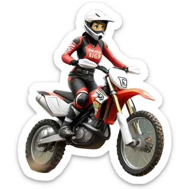 Woman moto cross sticker