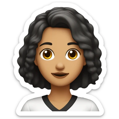 Chica con el pelo largo y negro besando a chico con pelo marrón en punta y corto sticker