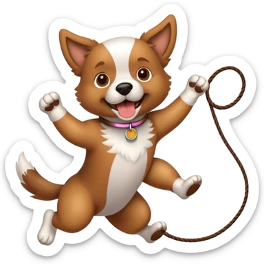 Perro saltando a la comba sticker