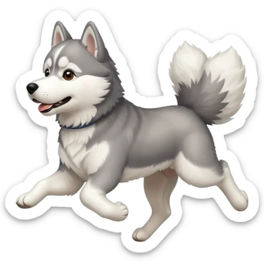 husky dog escaping sticker