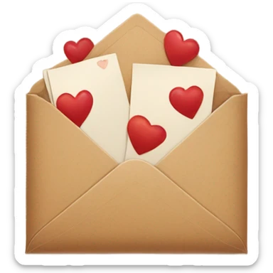 brown valentine’s day envelope sticker