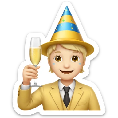 2026 happy new year yellow faced emoji sticker