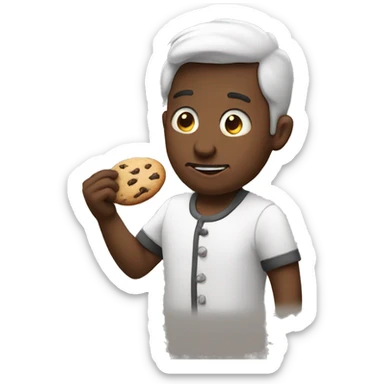 Man eating cookie sticker