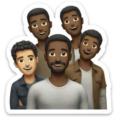 playful group of men sticker
