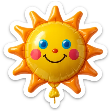 a smiling sun balloon style sticker