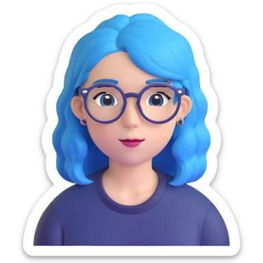 Michou, French YouTuber with blue hair and glasses sticker