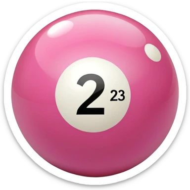 pink billiard ball with the number 23 sticker