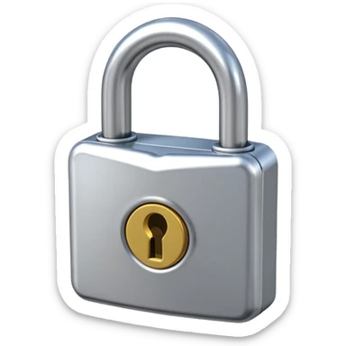 Closed padlock with a key inserted into it sticker