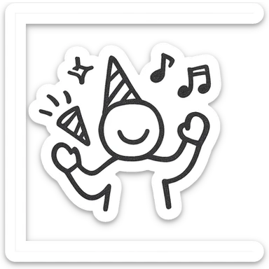 a person celebrating at a party sticker