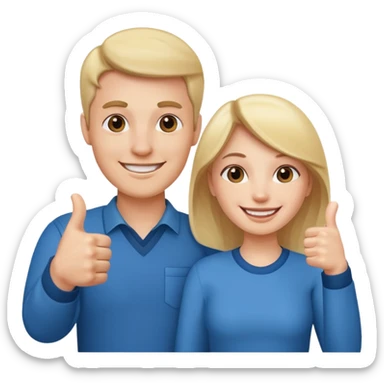 Mr. and Mrs. giving a thumbs up sticker