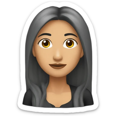 Mujer morena pelo largo crespo sticker