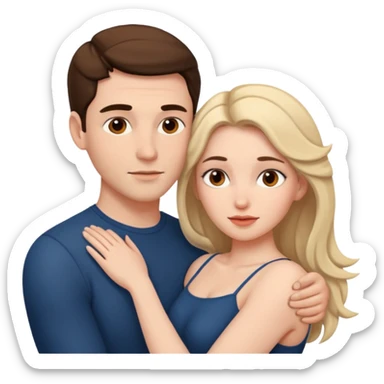 Naked man and woman laying together sticker