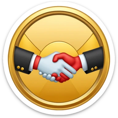 circular achievement style badge border for brand loyalist featuring a handshake and classy border  sticker