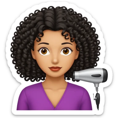 woman black hair hairdresser curls sticker