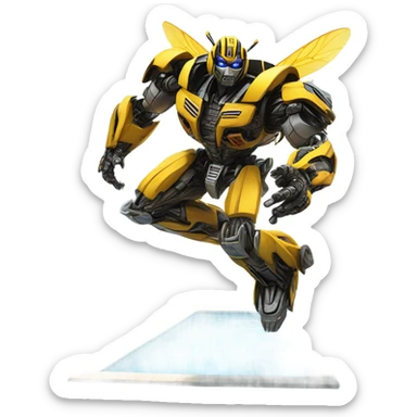 Transformer bumblebee diving into pool sticker
