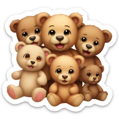 Cute teddy bears party photo sticker