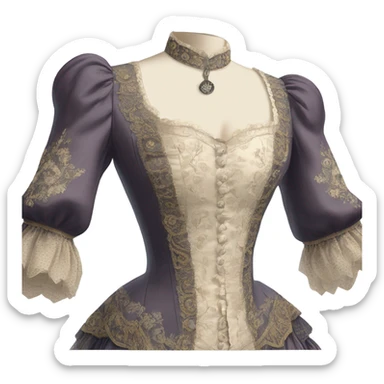 Highly detailed rococo bodice  sticker