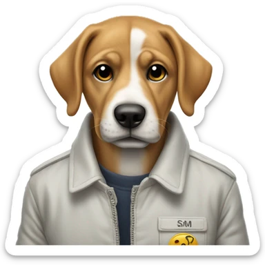 Un chien qui porte une veste et qui fume sticker