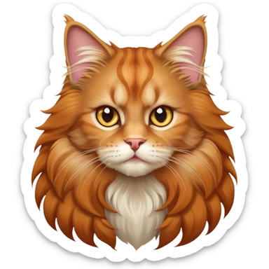 cute and majestic maine coon cat with fluffy mane and fierce expression sticker