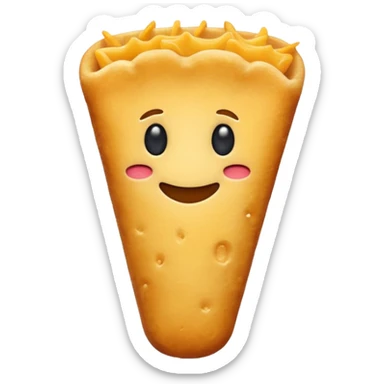 Create an emoji-style illustration of a tequeño, a traditional Venezuelan snack. It should look like a fried cheese stick  sticker