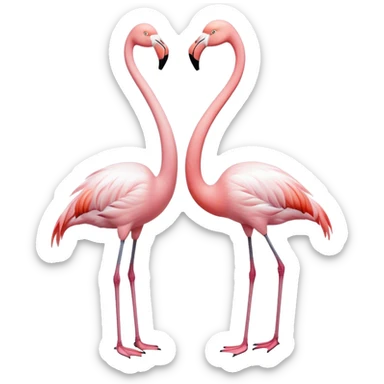 Two white flamingo friends  sticker