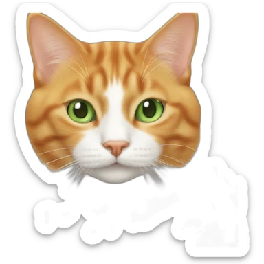 green eyed orange tabby cat with white in her sticker