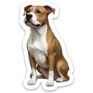 surfboard and black-white amstaff on sticker