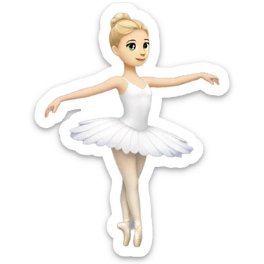 White girl swan lake ballerina in black  sticker